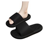 LHSJYG Pantuflas Invierno Homem Pantuflas de interior con suela suave, antideslizantes, de secado rápido y con huecos for masaje de pies(Black,44-45)