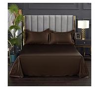 LHSJYG Sabanas Saten Sábana de 1 Pieza for Verano, sábanas Superiores de Tela Fresca de Hielo, sábana Plana Lisa de satén for Ropa de Cama Doble (sin Funda de Almohada)(Shenkafei,250x230cm 98x90inch)