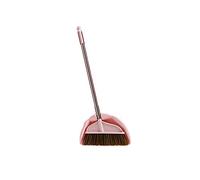LHTCZZB Conveniente Plegable Escoba y un recogedor Conjunto combinación de Simple y de Moda de plástico del hogar Barrido Rosa Palo de Escoba Antiadherente Pelo Colgando Broom (Rosa)