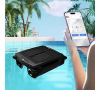 LHUITUI Limpiador Piscinas Automático E Inalámbrico, Robot Limpiador Superficies Piscinas, Skimmer Solar Piscinas, Motor Sin Escobillas, con Sensor De Navegación, Evitación Inteligente De Obstáculos