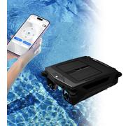 LHUITUI Skimmer Solar para Piscinas, Robot Limpiador De Superficies De Piscinas, Limpiador De Piscinas Inalámbrico, Limpieza con Modos De Carga Dual, Motor Sin Escobillas, Recolección De Residuos