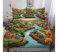 LHXLHXX Juego de ropa de cama Paradies para niños y niñas, transpirable, microfibra, funda nórdica con cremallera y funda de almohada tamaño King (220 x 240 cm)