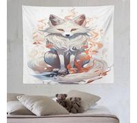 LHXLHXX Nine Tailed Fox Tapicería para pared de tela de poliéster, decoración para el hogar, dormitorio, sala de estar, dormitorio de niños, 50 x 60 pulgadas