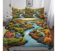 LHXLHXX Paradies Juego de cama de 3 piezas, con funda nórdica y funda de almohada, para niños y niñas, microfibra, juego de cama doble (200 x 200 cm)