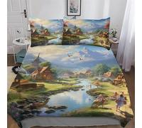 LHXLHXX Paradies - Juego de funda nórdica y fundas de almohada (microfibra, 2 piezas, 135 x 200 cm)