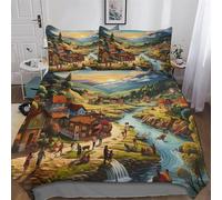 LHXLHXX Paradies Juego de ropa de cama 3D, funda de edredón y funda de edredón para dormitorio para niñas y niños, con fundas de almohada, microfibra, funda nórdica King (220 x 240 cm)