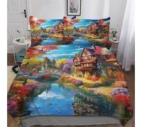 LHXLHXX Paradies Juego de ropa de cama 3D para niñas y niños, juego de 3 piezas, funda nórdica con funda de almohada de microfibra, fundas nórdicas King (220 x 240 cm)