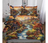 LHXLHXX Paradies Juego de ropa de cama de 3 piezas, funda nórdica de microfibra, funda nórdica con funda de almohada, para adultos, niños, king (220 x 240 cm)