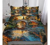LHXLHXX Paradies Juego de ropa de cama de 3 piezas, funda nórdica de microfibra, funda nórdica con funda de almohada, para adultos, niños, king (220 x 240 cm)