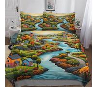 LHXLHXX Paradies Ropa de cama de 2 piezas, funda nórdica de microfibra para niños y niñas, cómoda funda nórdica con funda de almohada (135 x 200 cm)