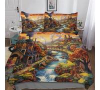 LHXLHXX Paradies Ropa de cama transpirable y cómoda, funda nórdica de 3 piezas + funda de almohada doble (200 x 200 cm)