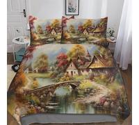 LHXLHXX Paradies Ropa de cama transpirable y cómoda, funda nórdica de 3 piezas + funda de almohada King (220 x 240 cm)