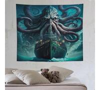 LHXLHXX Pulpo Tapiz de Pared Colgada, Tapices Desechables Para Salón, Decoración Interior, Decoración De Pared Para Dormitorio 130 × 150 cm
