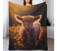 LHXLHXX Scottish Highland Vacas Flannel Fundas de Sofá Funda de Silla para Sofá Cama Carne, Manta cálida y cómoda 130×180cm
