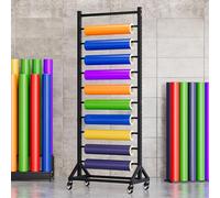 LHXLSH Estante metálico de, Perchero Grande para exhibir Rollos de Tela, Organizador metálico de pie, Organizador de Suelo con Barra Ajustable para Colgar(120cm/47.2in)