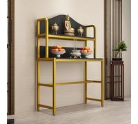 LHXLSH Mesa De Altar Independiente, Mueble De Pie. Mesa Puja para El Hogar, para Incienso Y Oración, Adoración, Adivinación,Natural(Black,80cm/31.5in)