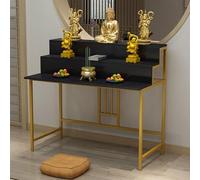 LHXLSH Mesa De Altar Personal De Santuario, Mesa De Altar Independiente, Mesa De Puja De 3 Niveles, Guanyin Y Guan Gong, Mesa De Incienso(Black,100 * 66cm/39.4 * 26in)