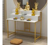 LHXLSH Mesa De Altar Personal De Santuario, Mesa De Altar Independiente, Mesa De Puja De 3 Niveles, Guanyin Y Guan Gong, Mesa De Incienso(White,80 * 66cm/31.5 * 26in)