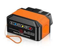 LHYNEE Bluetooth 5.0 OBD2 Diagnosis Device, Diagnosis Coche Multimarca OBD-II Adaptador, Maquina Diagnosis Coche para iOS, Android, en Español(Solo admite vehículos de Combustible fósil)