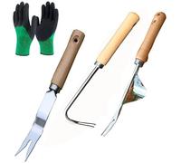 LI JIN Dispositivo de eliminación de malas hierbas de acero inoxidable, 4 unidades, extractor de malas hierbas de acero inoxidable, con borde dentado, hoja manual, para excavar, trasplantar, deducir