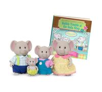Li’l Woodzeez Familia de Elefantes Oliphant con Libro de Historias