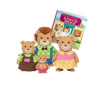 Li’l Woodzeez Familia León Kingsberry, Figuras con Libro de Cuentos