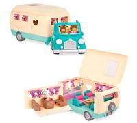 Li’l Woodzeez Happy Camper, Caravana Azul con Coche Desmontable