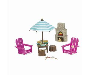 Li’l Woodzeez Patio Exterior, Muebles para muñecas con Chimenea