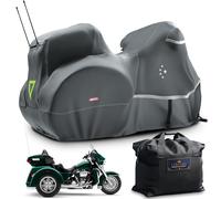 LI LIBZAKI Funda para Triciclo, Cubierta de Motocicleta Resistente al Agua 600D para Modelos de Trike Harley Davidson freewheeler, Tri Glide, versión CVO, Trike Goldwing, Chidftain, Challenger, Gris