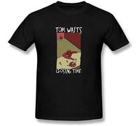 LI XIAOYA naicha Tom Waits Closing Time Tops Short Sleeve Men's T Shirt Black L