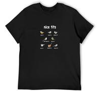 LI XIAOYA Nice Tits Funny Bird Watching Blue Tits Marsh Tit Crested Tit T-Shirt for Birder Black L