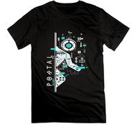 LI XIAOYA Portal 2 Abstract Men's T Shirt Fit Casual Graphic Short Sleeve Tops Black XL