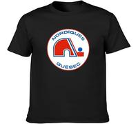 LI XIAOYA Quebec Nordiques Retro Hockey Jersey 1970's Seventies T-Shirt Unisex Gift Men's Tees Black L
