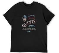 LI XIAOYA Quints Shark Fishing Amity Island 1975 T-Shirt Unisex Gift Men's Tees Black XXL