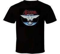 LI XIAOYA Rather Saxon Wheels of Steel Metal Band Logo T-Shirt Men Black XXL