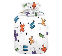 LI ZHI XIN Bolsa de agua caliente de PVC con funda de terciopelo, 1 L, 2 L, pequeña, mediana y con diseño de lunares, símbolo de dibujos animados