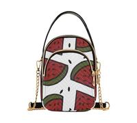 LI ZHI XIN Bolso bandolera para mujer y niña, con correa de cadena, 3 bolsillos, piel negra, verano, fruta, sandía
