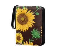 LI ZHI XIN Carpeta de tarjetas de fútbol y béisbol, para coleccionar, para coleccionar, para coleccionar, álbum grande para tarjetas de juego de estrellas deportivas, girasol, sol, flores florales