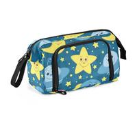 LI ZHI XIN Estuche grande con cremallera para estudiantes, multifuncional, a la moda, para guardar maquillaje, niños, planetas, estrellas, sol, luna, multicolor, Organizador de bolsas