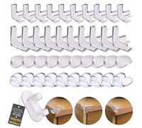 LÏA Protectores Esquinas Bebé,Protector Bordes Bebé mas Cerradura de Seguridad - Pack 40 uds, Protectores Esquinas Bebes,4 Formas Diferentes mas Cerradura de Seguridad