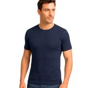Liabel 2 piezas Camiseta Hombre Cálido Algodón Gasa 100%, Camiseta de Algodón Felpado Cuello Redondo o Cuello en V, Camisetas Íntimas de Hombre para Invierno Antialérgicas, M
