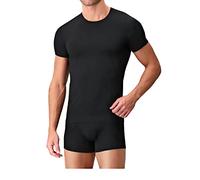 Liabel 3-6 Piezas - Camiseta Intima Hombre Algodón BIELÁSTICO Cuello Redondo - Camiseta Intima Hombre Elástico - 03858 23, 3 unidades de color negro., L