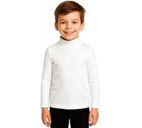 Liabel Bebé cálido algodón suave cuello alto bebé manga larga cuello alto 3-14 años, Blanco - 1 unidad, 10-11 Años