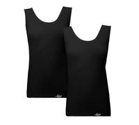 LIABEL Camiseta interior para mujer, hombros anchos/estrechos, paquete de 2 unidades, Negro , L/XL