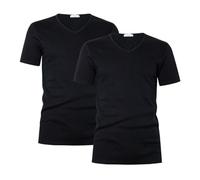 Liabel Camiseta térmica para Hombre de Manga Corta Cuello V Algodón, Art. 2855-53, Pack de 2 Negro XL