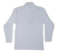 Liabel Cuello alto/Niños/Niños Manga Larga Algodón Cálido, Blanco, 8 años
