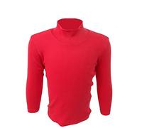 Liabel Jersey de Cuello Alto para Niño/a, de Manga Larga, Algodón Cálido, rojo, 6 años