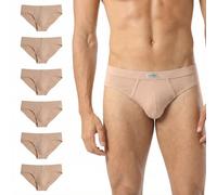 Liabel - Slip para Hombre de Algodón (Paquete de 6) Bi-elástico - Calzoncillos de Hombre de Algodón Elástico - Ropa Interior de Hombre Calzoncillos de Moda Coloridos Blancos Negros Gris LS2200, Skin