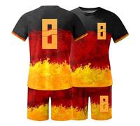 liaddkv Camiseta de fútbol de Alemania 2024 con número de chándal para hombre, camiseta de dos piezas para hombre, con juego de pantalones cortos, camiseta para fans, sustentador, EM 2024, juego de
