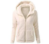 liaddkv Chaqueta de chándal para mujer con capucha de gran tamaño Sudadera de felpa con capucha gruesa cálida Chaqueta de transición Chaqueta de chándal con capucha para adolescentes Niñas, Beige 29